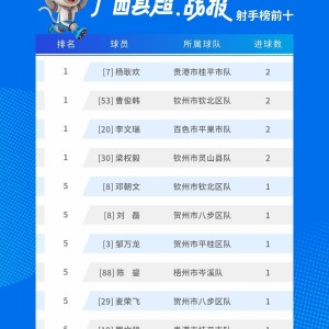 开云APP-广西“县超”射手榜发布！首轮赛事好球不断